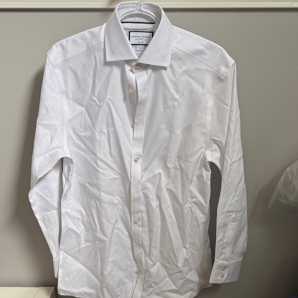 Charles Tyrwhitt White Men's Dress Shirt - Classic Point Collar